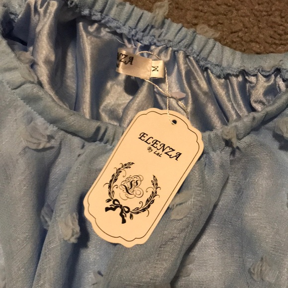 Blue off the shoulder top - Picture 2 of 2